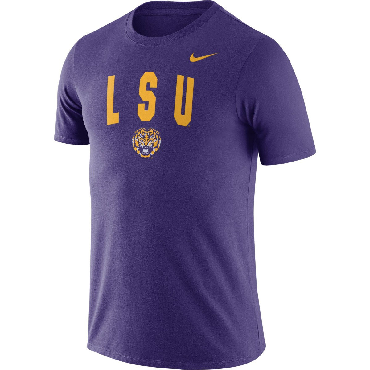 Men's LSU Tigers Nike Arch Suede Tee- Purple