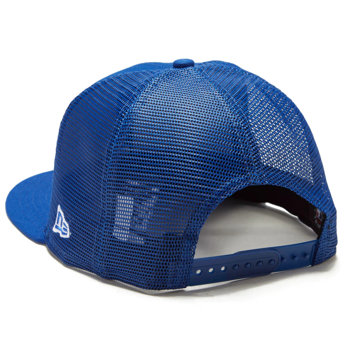 Chicago Cubs Bullseye Logo New Era Blue 9FIFTY Mesh Trucker Snapback Hat