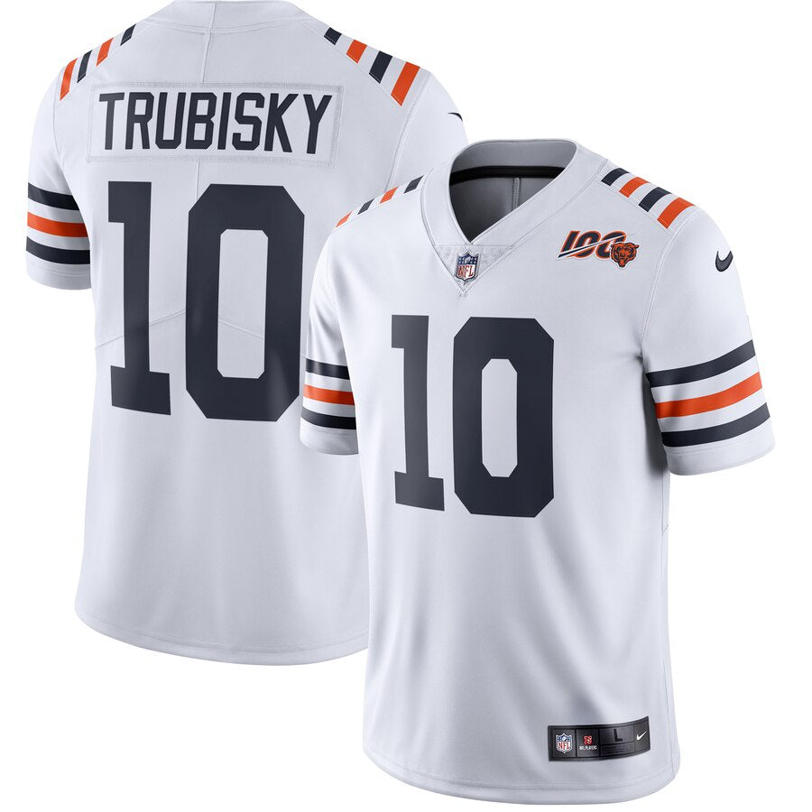 Men's Chicago Bears Mitchell Trubisky Nike White 2019 Alternate Classic 100 Year Vapor Limited Jersey
