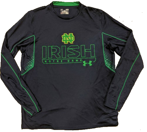 Men's Under Armour Notre Dame Fighting Irish Limitless HeatGear Navy Long Sleeve T-Shirt