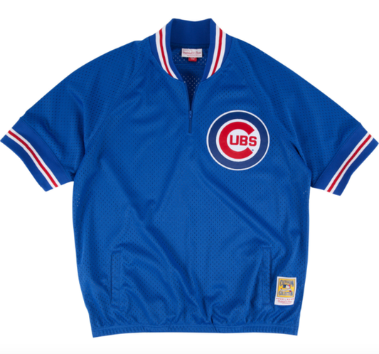 Chicago Cubs Authentic 1991 1/4 Zip BP Jersey By Mitchell & Ness