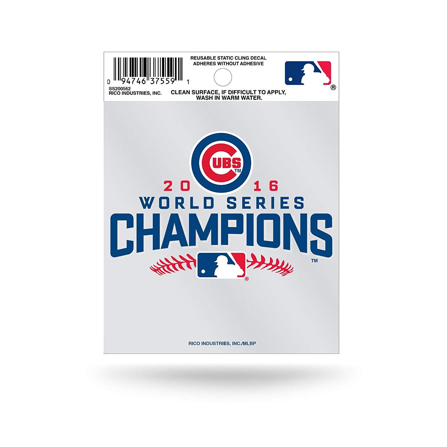MLB Chicago Cubs 2016 World Series Champions Small Static Cling/Sticker