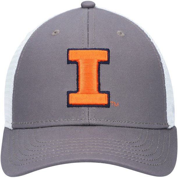Men's Illinois Fighting Illini Top of the World Victory Gray/White Trucker Snapback Hat