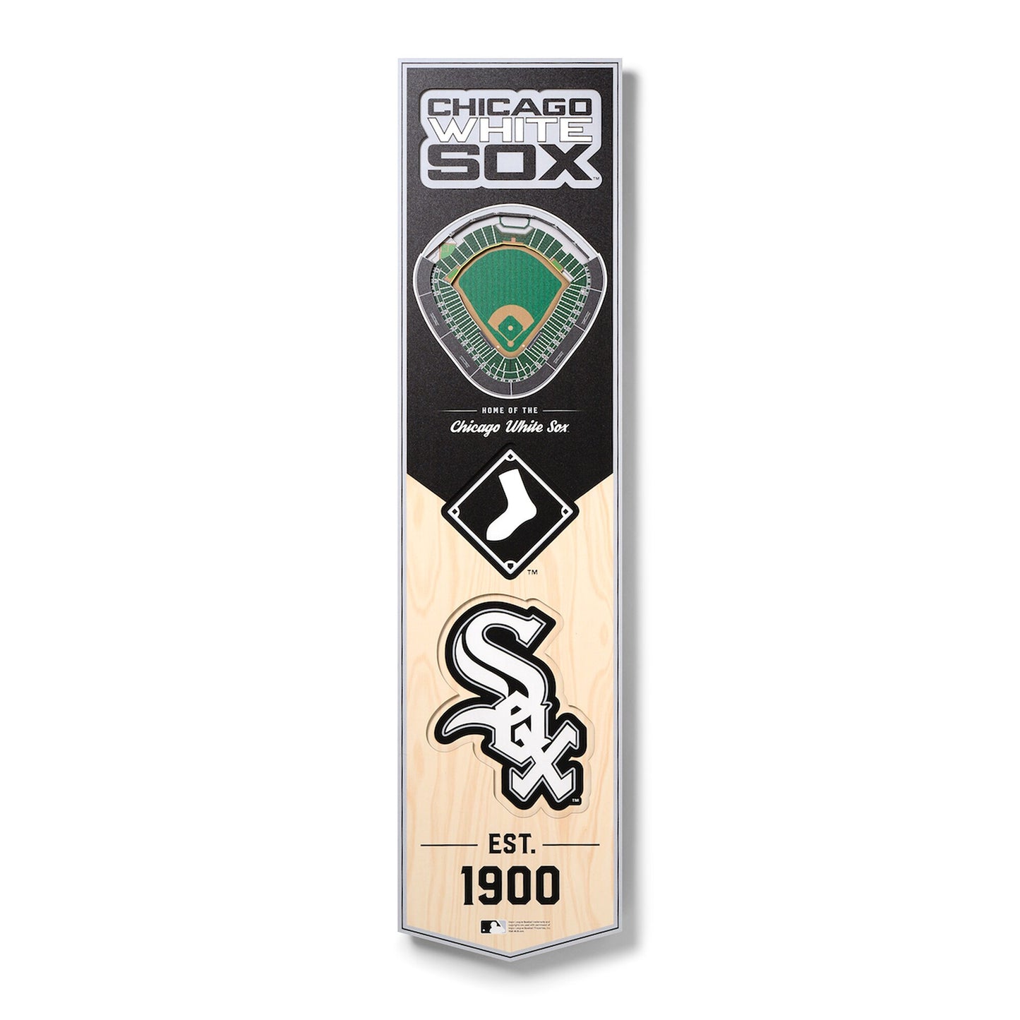 Chicago White Sox 8'' x 32'' 3D StadiumView Banner
