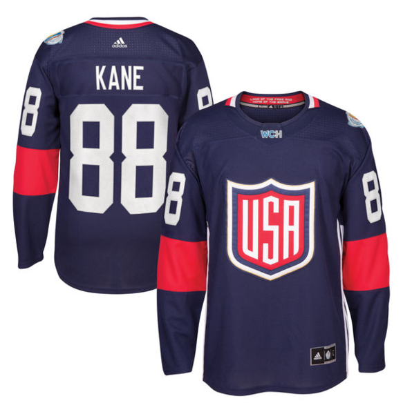Men's USA Hockey Patrick Kane Adidas Navy 2016 World Cup of Hockey Premier Player Jersey