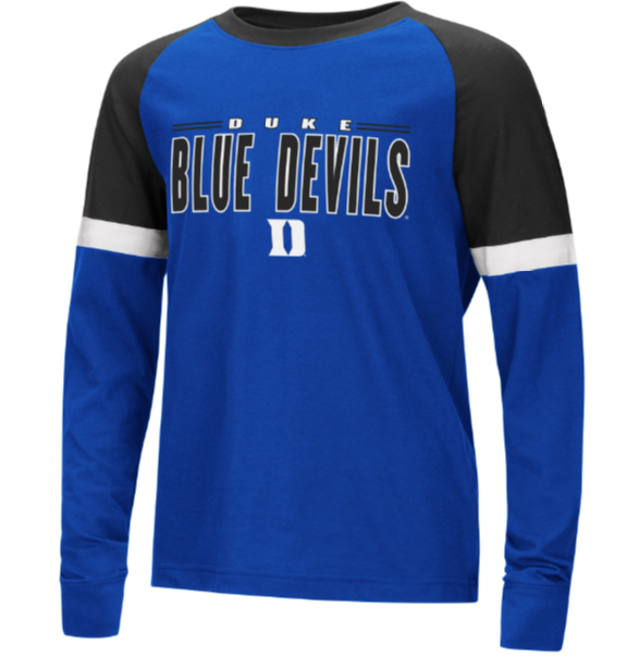 Duke Blue Devils Colosseum Youth Ollie Long Sleeve Raglan T-Shirt