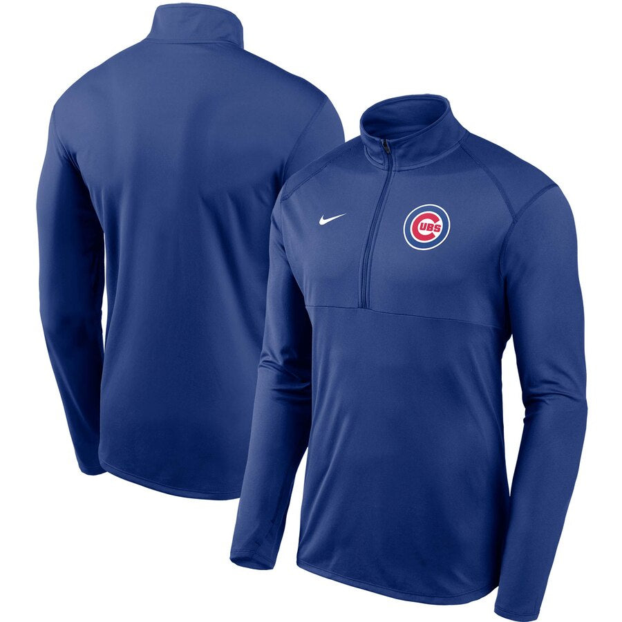 Men's Chicago Cubs Nike Royal Team Logo Element Performance Half-Zip Pullover Jacket