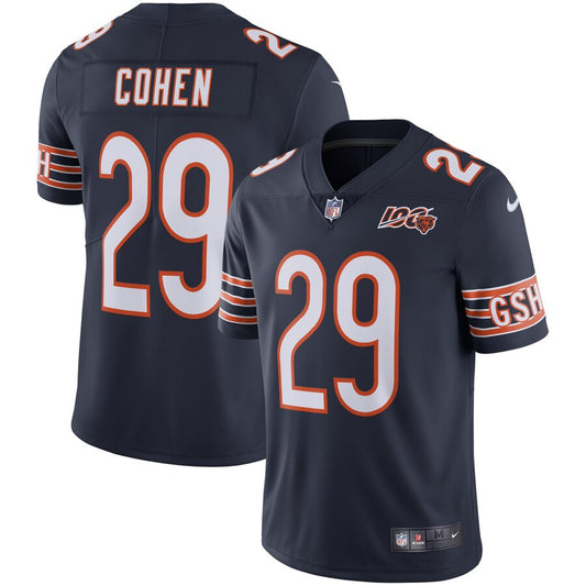 Men's Chicago Bears Tarik Cohen Nike Navy NFL 100th Season Limited Jersey