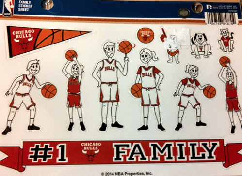 Chicago Bulls Spirit Family Decal Sheet, 8.5 x 11-inches