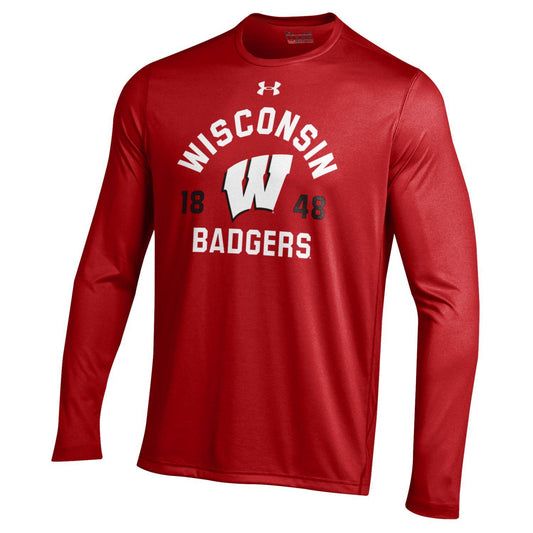 Men's NCAA Wisconsin Badgers Heatgear Red Long Sleeve Tech Tee