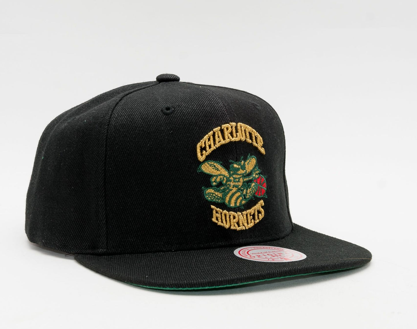 Men's Charlotte Hornets Mitchell & Ness NBA Black History Month Logo Color Hardwood Classics Snapback Hat