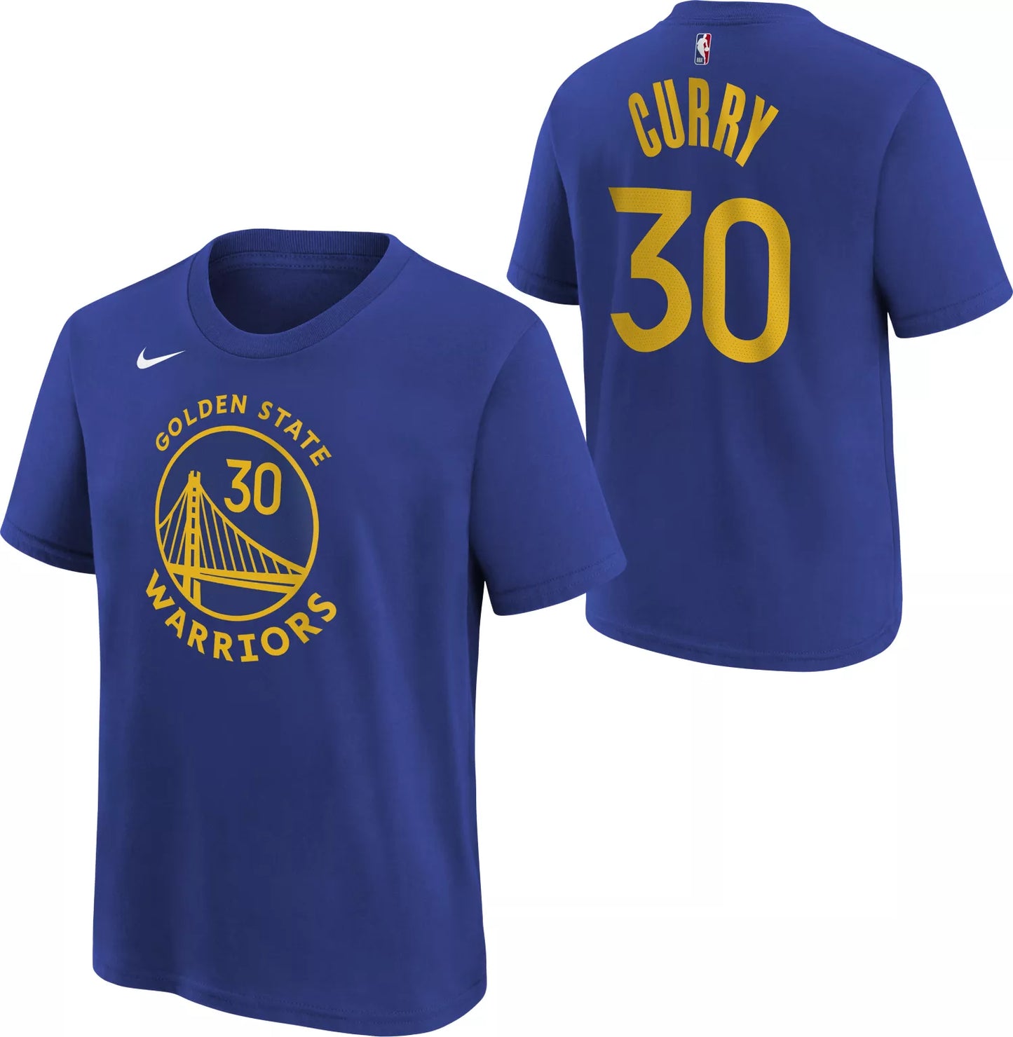 Youth Nike Stephen Curry Golden State Warriors Rush Blue Icon Name & Number T-Shirt