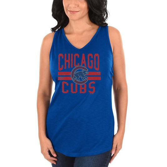 Chicago Cubs Majestic Women's Four Seamer Tank Top - Royal