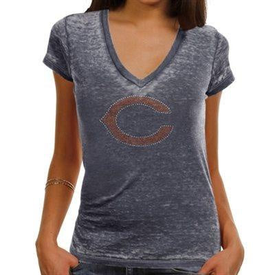 Womens Chicago Bears Fade Route Bling T-Shirt