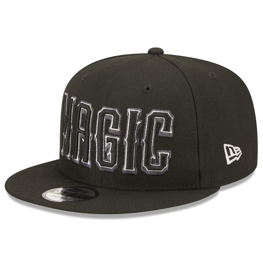 Men's Orlando Magic New Era Black 2022/23 City Edition Official 9FIFTY Snapback Adjustable Hat