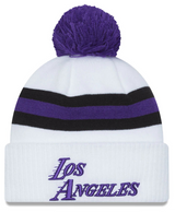 Men's Los Angeles Lakers New Era 2022/23 City Edition Official Cuffed Pom Knit Hat - Pro Jersey Sports
