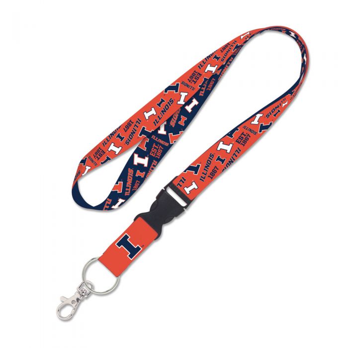 Illinois Fighting Illini 1867 Double Sided Lanyard With Detachable Buckle By Wincraft
