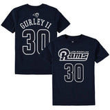 Youth Los Angeles Rams Todd Gurley II Navy Mainliner Name & Number T-Shirt - Pro Jersey Sports