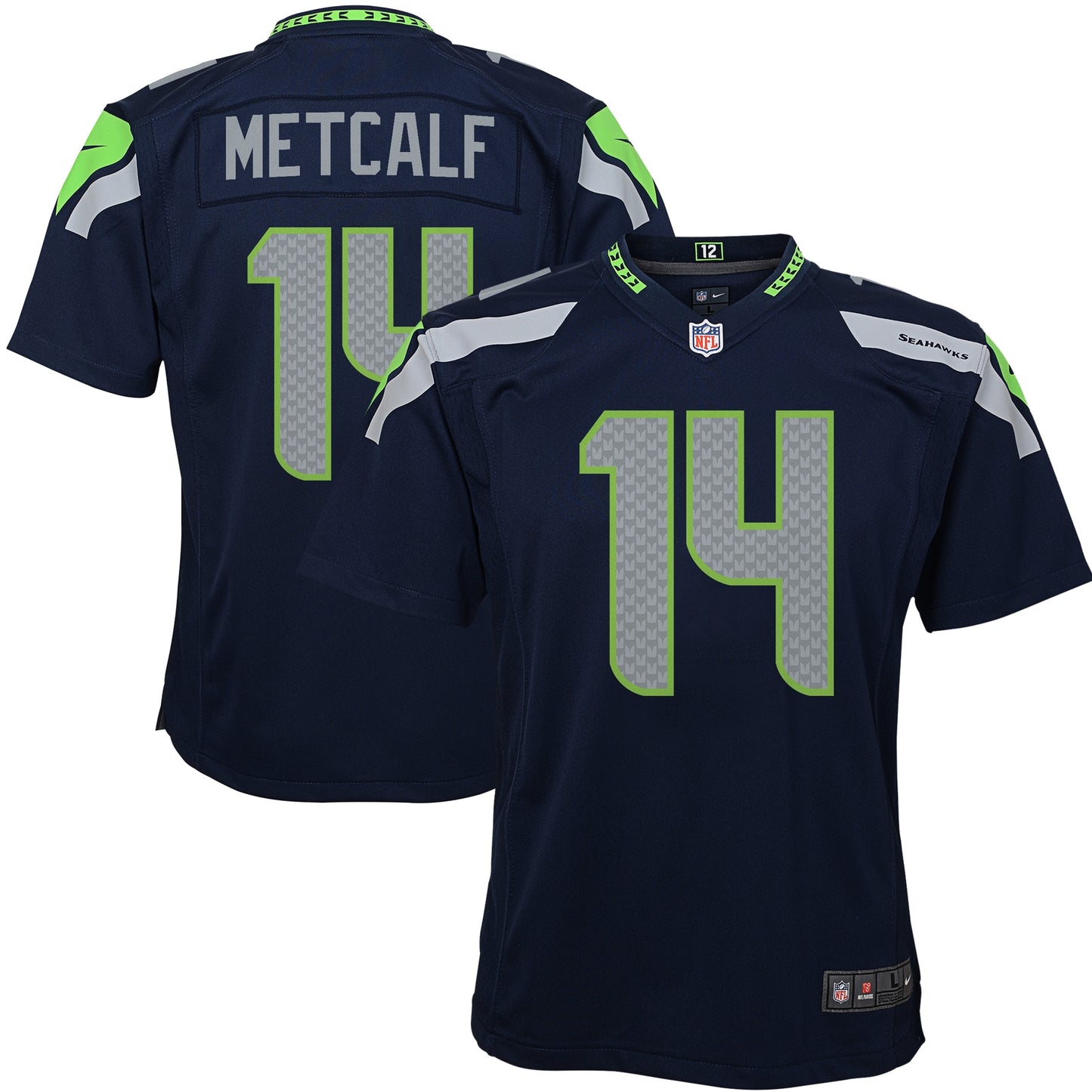 Youth Seattle Seahawks DK Metcalf Nike College Navy Team Color Game Jersey