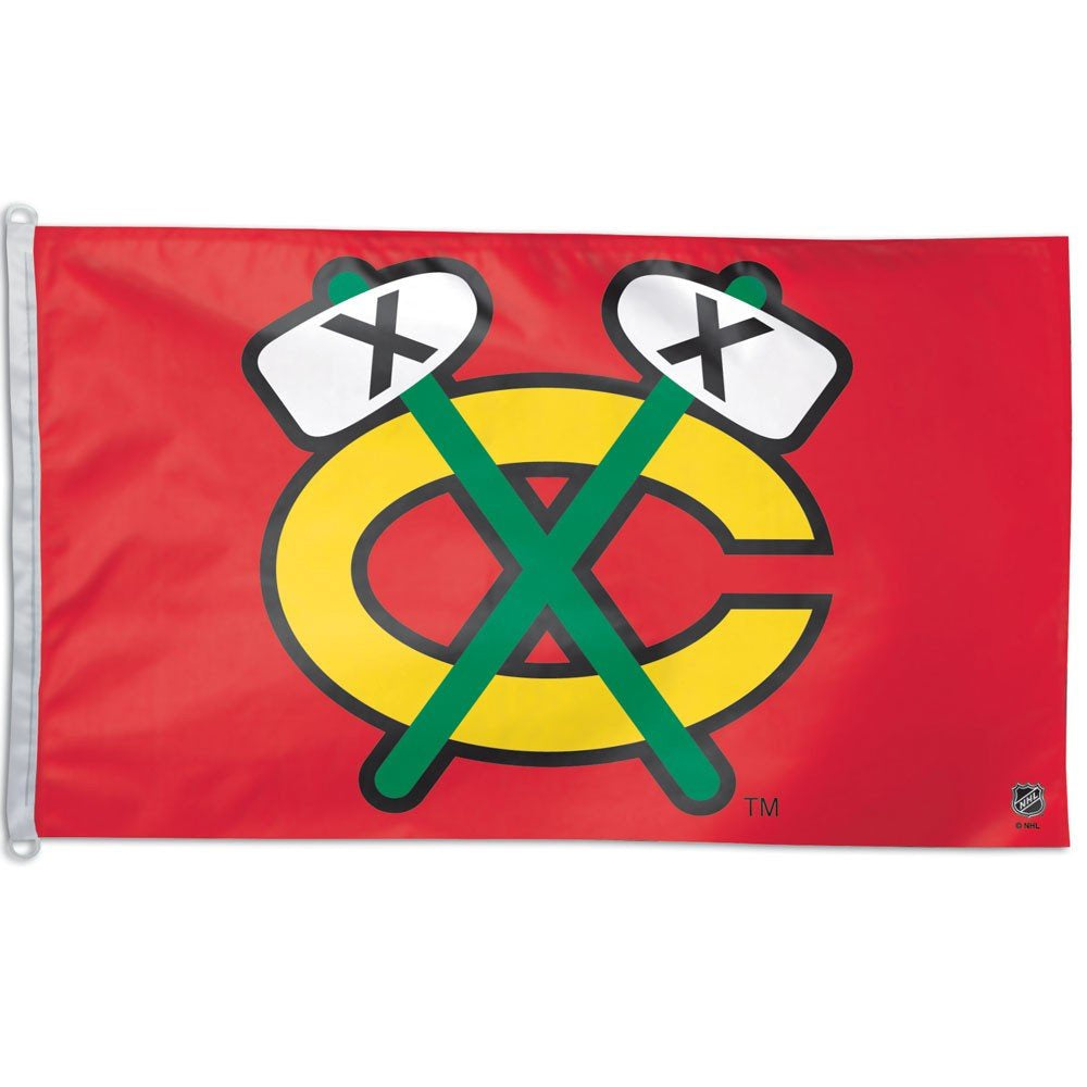 Chicago Blackhawks NHL Secondary Logo (Tomahawks) 3X5 Red Flag