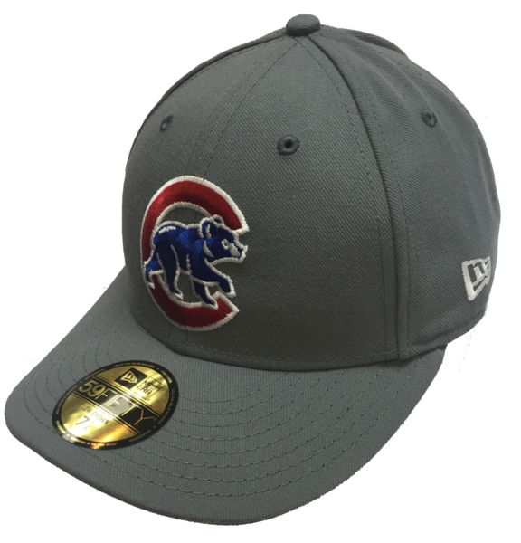 Chicago Cubs Storm Gray Walking Bear Logo 59FIFTY Low Crown Fitted Cap By New Era