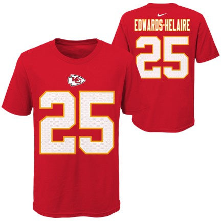 Youth Kansas City Chiefs Clyde Edwards-Helaire Nike Red Player Pride Name & Number T-Shirt