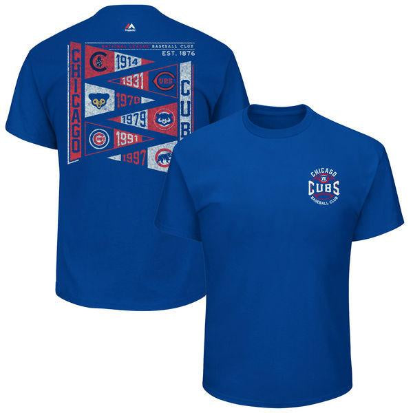 Men's Chicago Cubs Royal Wave the Pennant T-Shirt