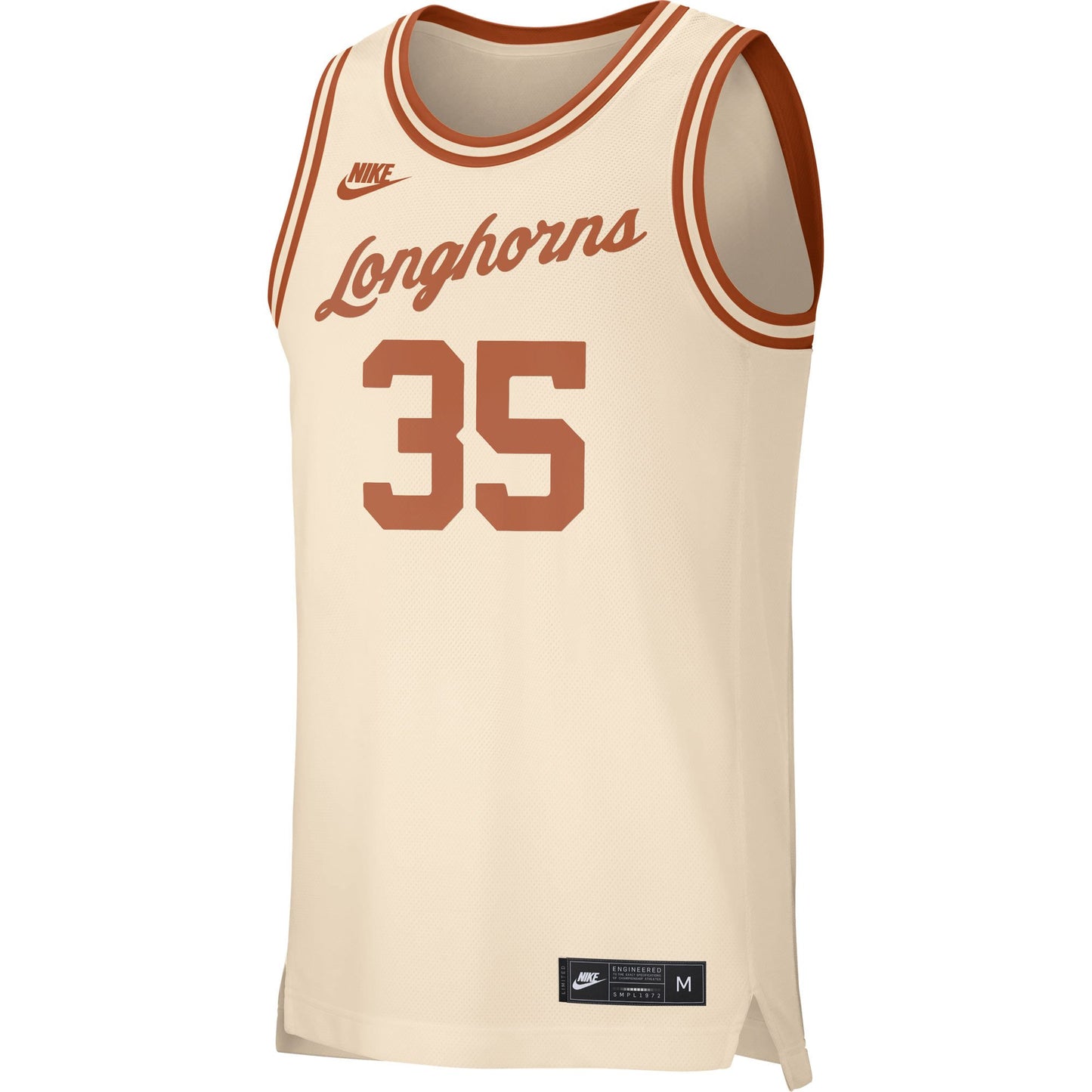 Men's NCAA Texas Longhorns Cream Retro #35 Replica Basketball Jersey