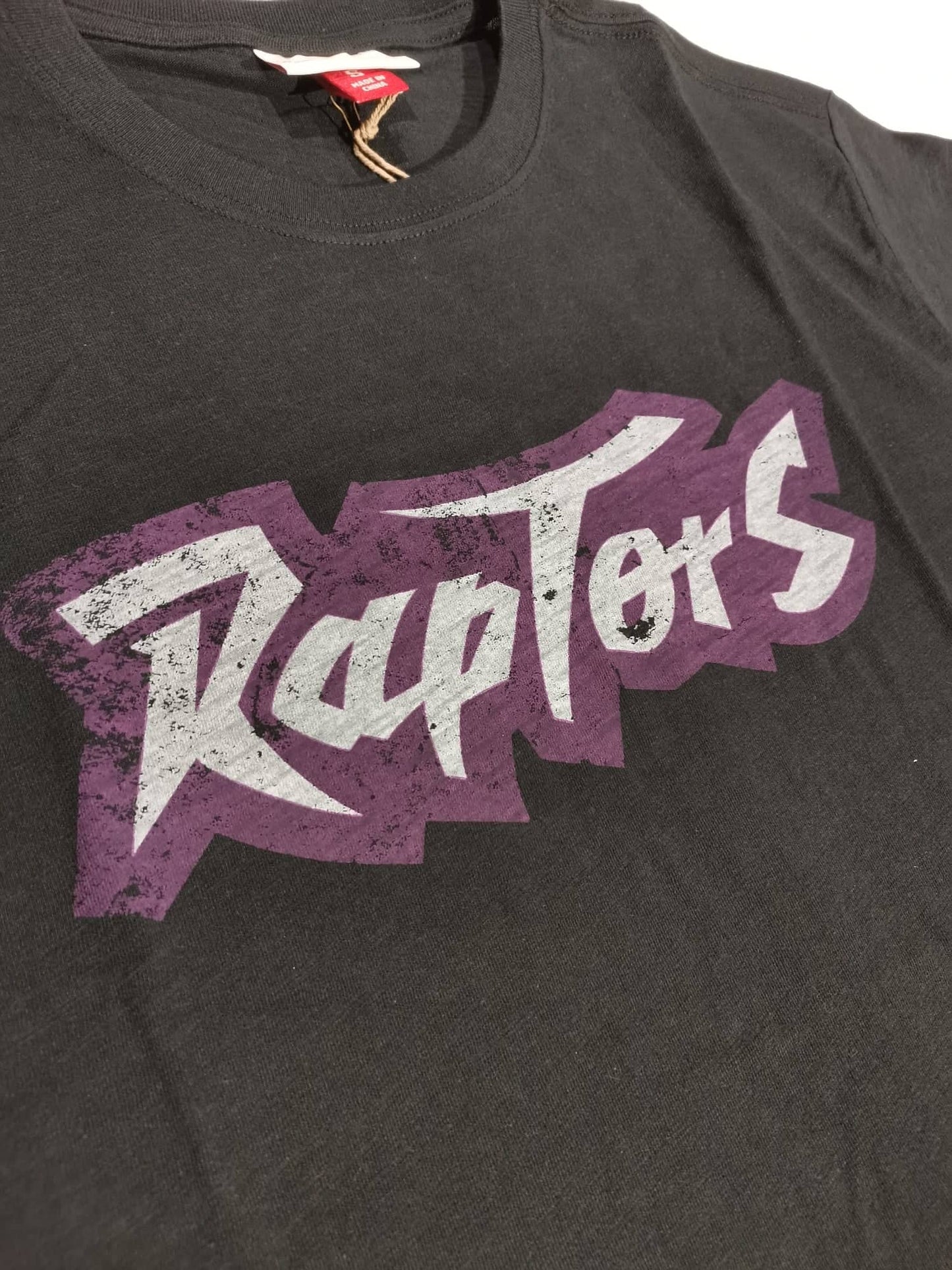 Men's Toronto Raptors NBA Legendary Slub Black Tee By Mitchell And Ness
