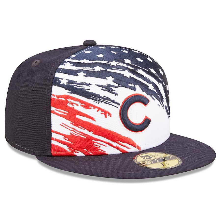 Chicago Cubs 2022 4th of July Stars and Stripes Authentic Collection Navy 59FIFTY Fitted Hat