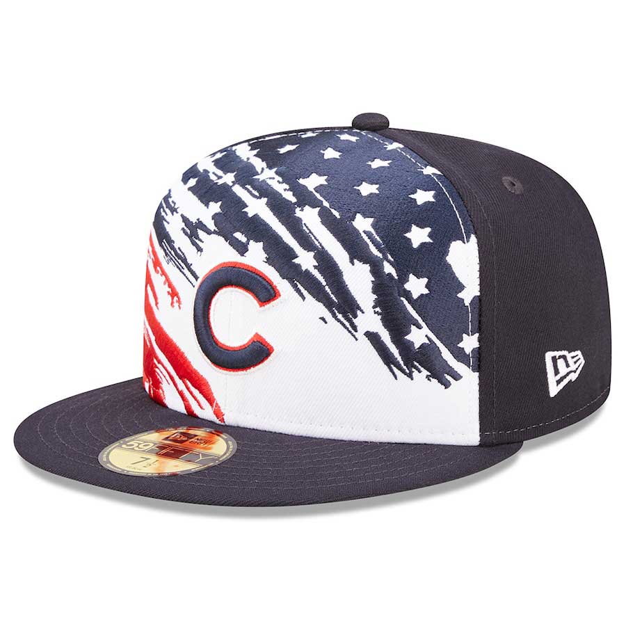 Chicago Cubs 2022 4th of July Stars and Stripes Authentic Collection Navy 59FIFTY Fitted Hat