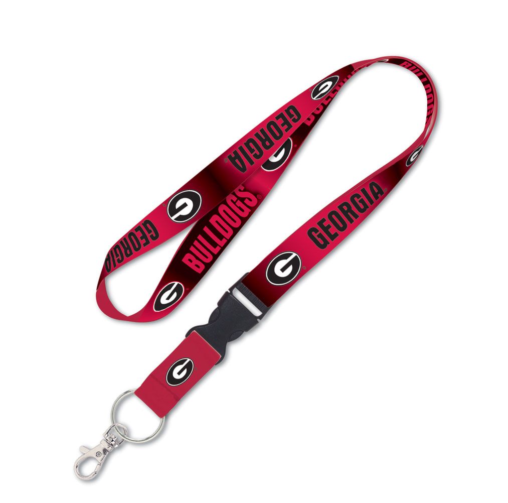 Georgia Bulldogs Double Sided Lanyard With Detachable Buckle
