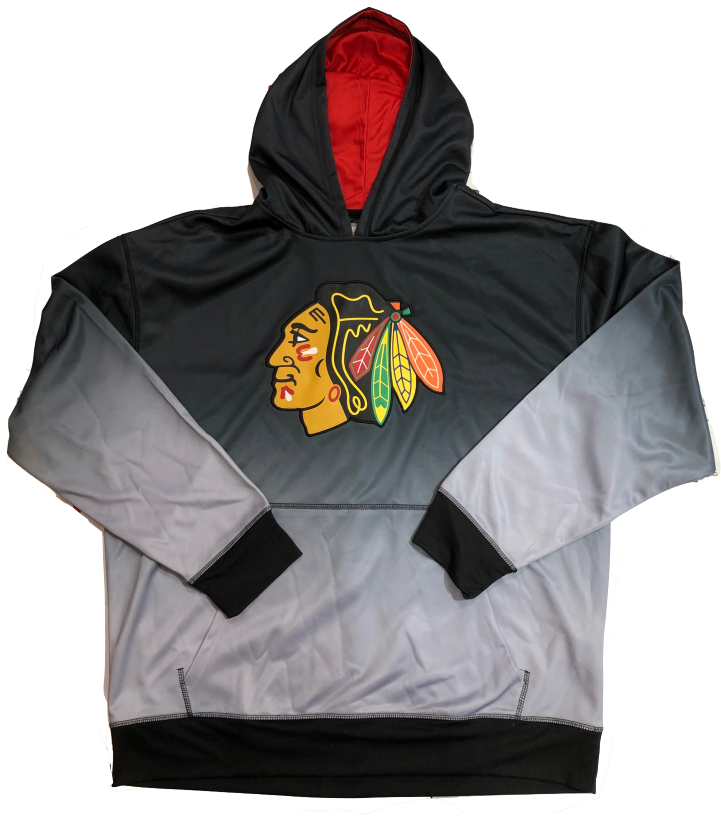 Men's Chicago Blackhawks Scout Black Sublimated Polyester Black Hoody Old Time Hockey