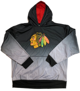 Men's Chicago Blackhawks Scout Black Sublimated Polyester Black Hoody Old Time Hockey - Pro Jersey Sports
