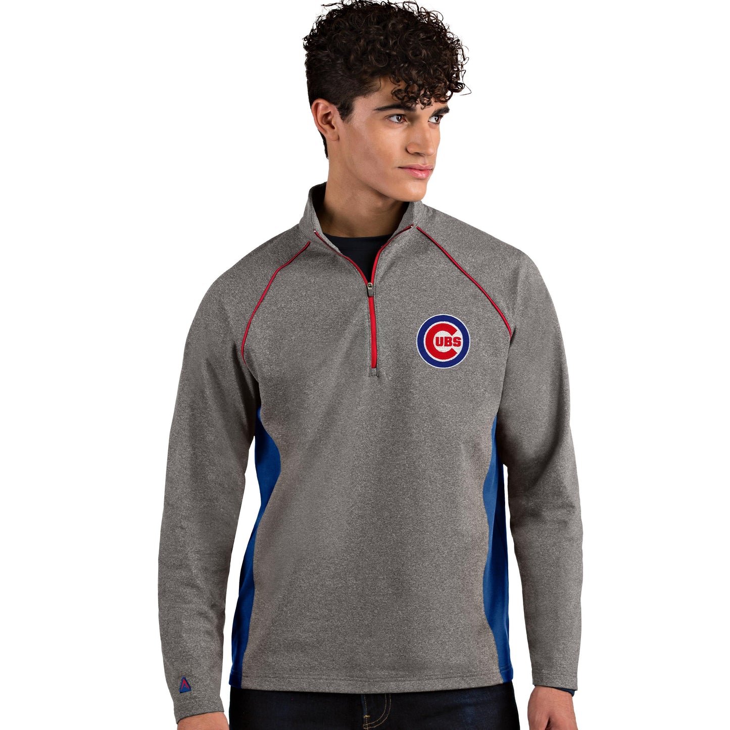 Mens Chicago Cubs Stamina 1/4 Zip Pullover By Antigua