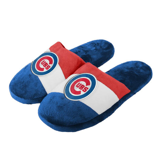 Men's Chicago Cubs Colorblock Slide Slippers By FOCO