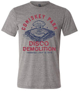 Men's Adult Comiskey Park Disco Demolition Gray Tri-Blend Short Sleeve Tee - Pro Jersey Sports