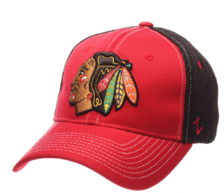 Men's Chicago Blackhawks Zephyr Red/Black Flex Fit NHL Rally 2 Hat