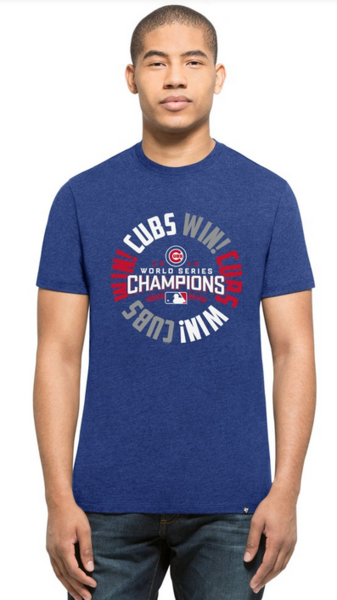 Men's Chicago Cubs World Series Champions Cubs Win! Cubs Win! Design Tee By 47 Brand