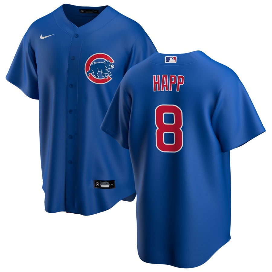 NIKE Men's Ian Happ Chicago Cubs Blue Alternate Premium Stitch Replica Jersey