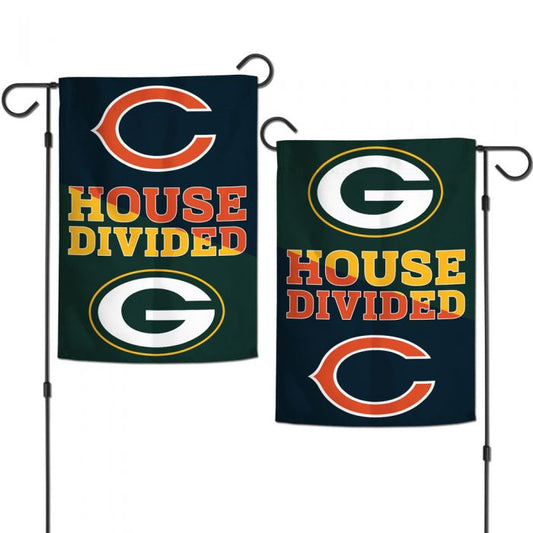Chicago Beard Green Bay Packers NFL House Divided 2-Sided 12.5X18 Garden Flag By Wincraft