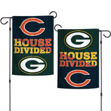 Chicago Beard Green Bay Packers NFL House Divided 2-Sided 12.5X18 Garden Flag By Wincraft - Pro Jersey Sports