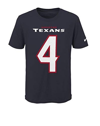Youth Houston Texans Deshaun Watson Nike Navy Player Game Team Name & Number T-Shirt