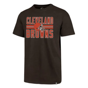Men's Cleveland Browns '47 Brand Block Stripe Brown Club Tee