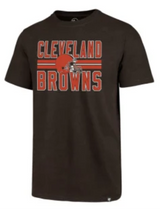 Men's Cleveland Browns '47 Brand Block Stripe Brown Club Tee - Pro Jersey Sports