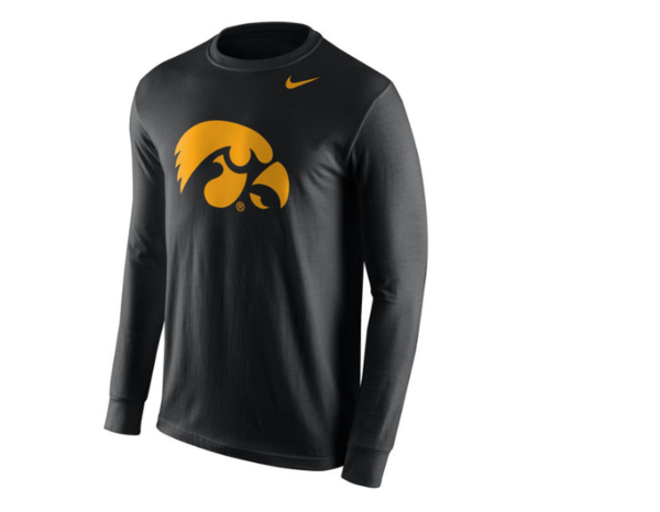 Iowa Hawkeyes Nike School Logo Performance Long Sleeve T-Shirt