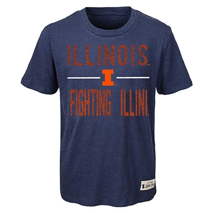 Illinois Fighting Illini Gen2 Youth Navy Blue Scratched Out Shirt