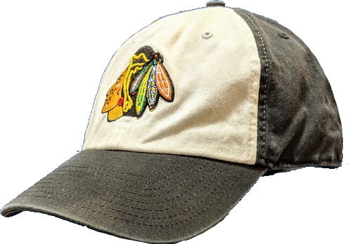 '47 Brand Chicago Blackhawks Black/White Panel Slouch Franchise Fitted Hat