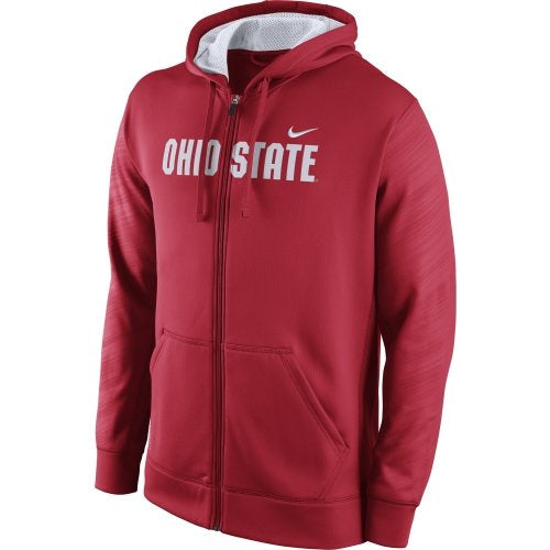 Ohio State Nike KO Therma Fit Zip Up Red Warp Hoodie