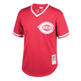 Men's Barry Larkin Cincinnati Reds Mitchell & Ness Cooperstown Collection Authentic Mesh Batting Practice Jersey - Red - Pro Jersey Sports